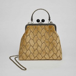 Bolso de boquilla con asa Leaves ocre