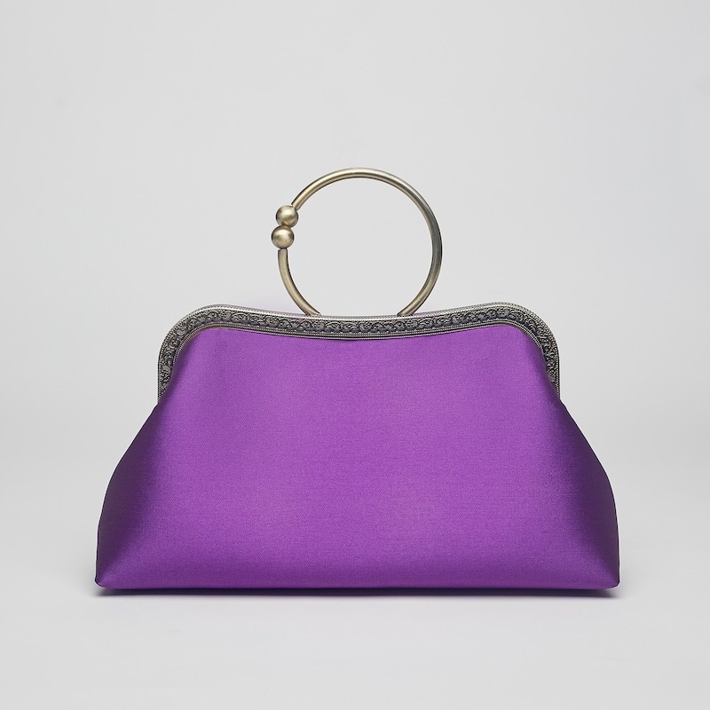 Bolso boquilla metálica con aro Tornasol morado